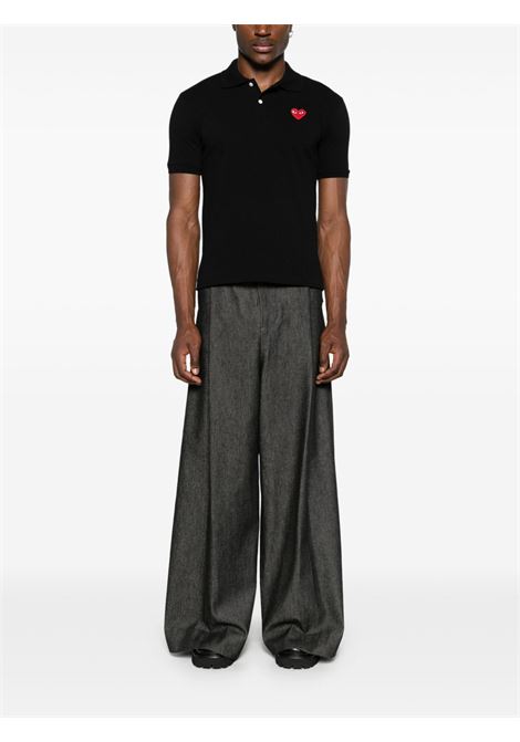 red emblem polo shirt unisex black COMME DES GARÇONS PLAY | AX-T006-0511